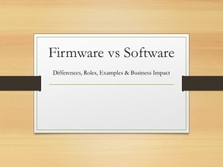 Firmware vs Software