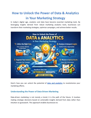 How to Unlock the Power of Data & Analytics in Your Marketing Strategy