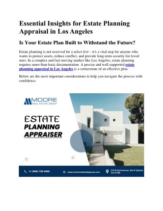 Essential Insights for Estate Planning Appraisal in Los Angeles