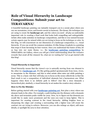 Role of Visual Hierarchy in Landscape Compositions_ Submit your art to TERAVARNA