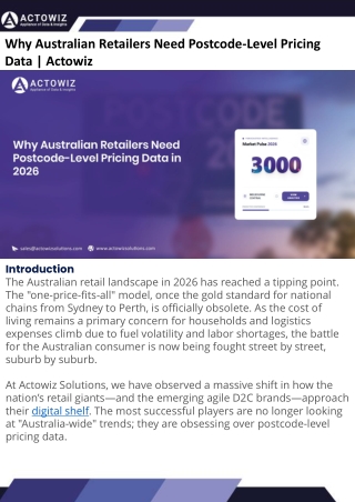 Why Australian Retailers Need Postcode-Level Pricing Data | Actowiz