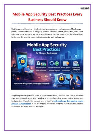 Mobile App Security Best Practices Every Business Should Know