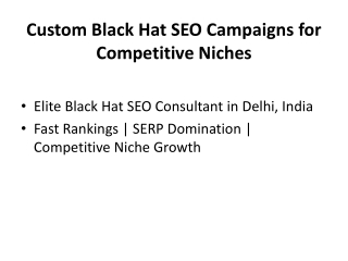 Custom Black Hat SEO Campaigns for Competitive Niches | Fast Google Rankings Ind