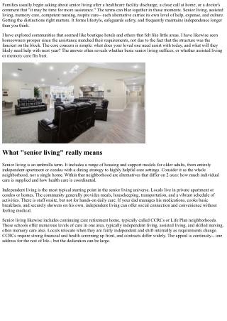 Senior Living vs. Assisted Living: What's the Distinction?