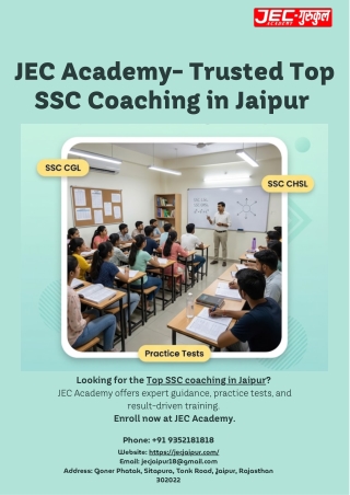 JEC Academy- Trusted Top SSC Coaching in Jaipur