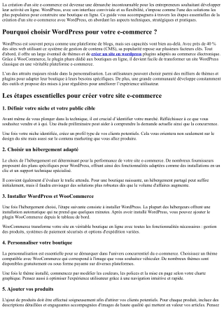 Créer un e-commerce avec WordPress : tout ce qu'il faut savoir