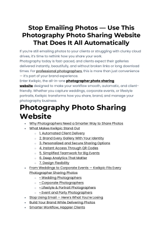 Stop Emailing Photos Use This Photography Photo Sharing Website That Does It All Automatically
