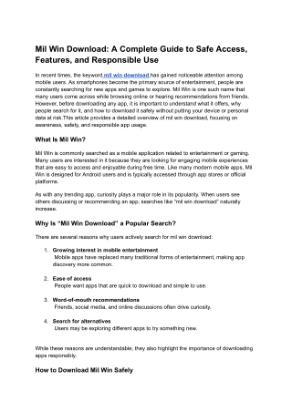 Mil Win Download_ A Complete Guide to Safe Access, Features, and Responsible Use