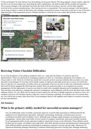 10 Severe Truths Nobody Tells You Regarding Being An Event Organizer