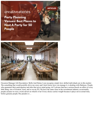 Occasion Manager: An Excellent Job If You Love To Travel!