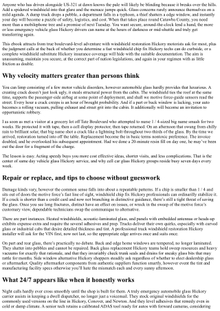 Emergency Auto Glass Hickory: 24/7 Windshield Replacement Support