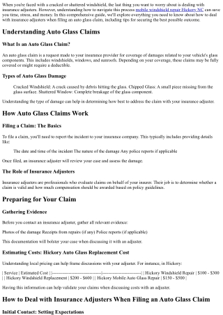 How to Deal with Insurance Adjusters When Filing an Auto Glass Claim