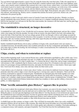 Best Auto Glass Hickory: Expert Windshield Installation and Repair