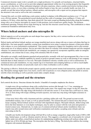 Commercial Foundation Repair: Combining Helical Anchors as well as Micropiles