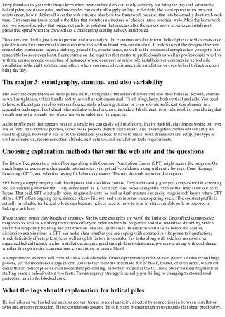 Ground Inspection Basics for Helical as well as Resistance Pile Variety