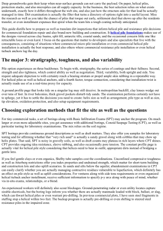 Ground Examination Basics for Helical as well as Resistance Pile Variety