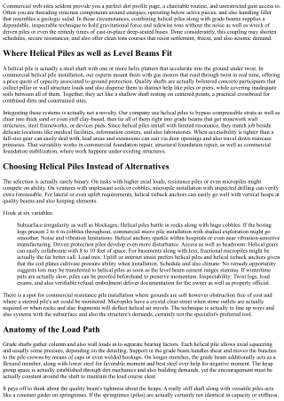 Including Helical Piles with Level Beams in Commercial Construction