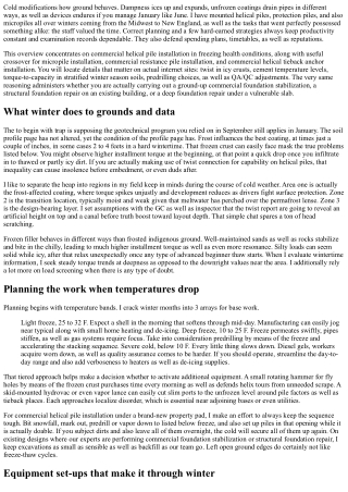Cold Weather Commercial Helical Pile Installation Tips