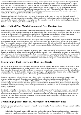 The Ultimate Resource to Commercial Helical Pile Installation for New Builds