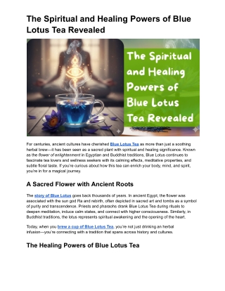The Spiritual and Healing Powers of Blue Lotus Tea Revealed