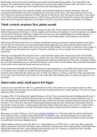 Landscape Design for Small Yards: Vertical Gardens and Smart Zones