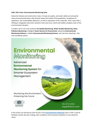 UAE's All-in-One - Environmental Monitoring Suite