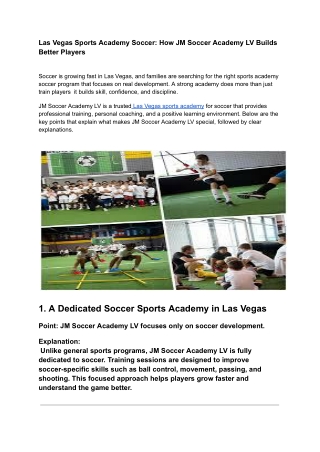 Las Vegas Sports Academy Soccer_ How JM Soccer Academy LV Builds Better Players