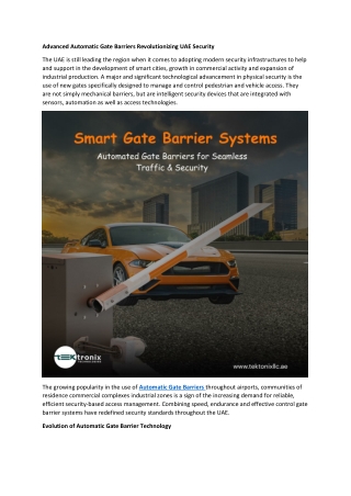Advanced Automatic Gate Barriers Revolutionizing UAE Security