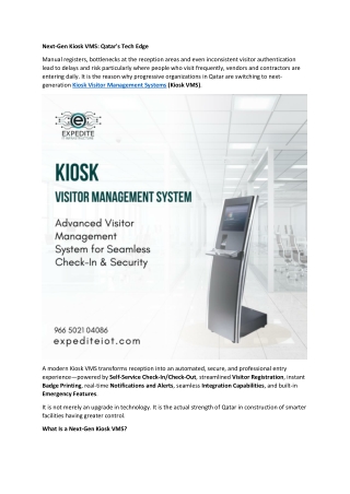 Next-Gen Kiosk VMS: Qatar's Tech Edge