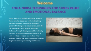Yoga Nidra Techniques for Stress Relief and Emotional Balance