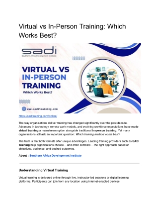 Virtual vs In-Person Training Which Works Best