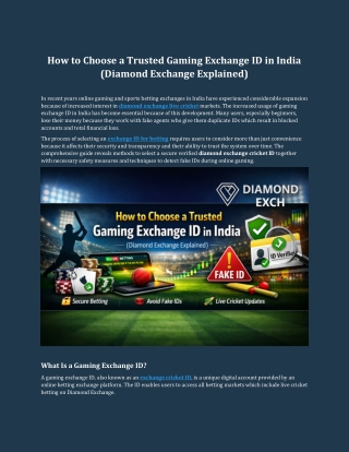 How to Choose a Trusted Gaming Exchange ID in India