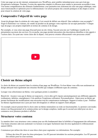 Conseils pratiques pour créer une page