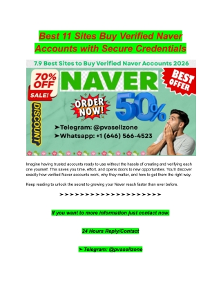 Best 11 Sites Buy Verified Naver Accounts with Secure Credentials
