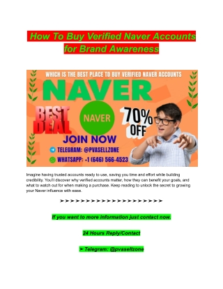 How To Buy Verified Naver Accounts for Brand Awareness