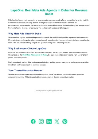 LapaOne  Best Meta Ads Agency in Dubai for Revenue Boost