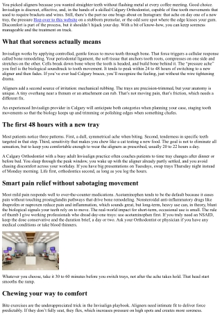 Calgary Invisalign Provider: Managing Discomfort and Soreness