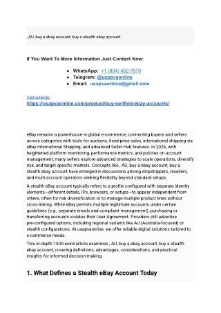 , AU, buy a ebay account, buy a stealth ebay account