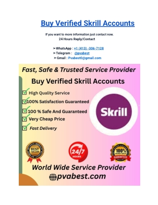 The Safest 10 Ways to Buy Verified Skrill Accounts