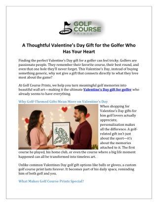 A Thoughtful Valentine’s Day Gift for the Golfer Who Has Your Heart