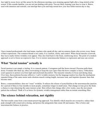 Botox for Facial Tension Relief: A Science-Backed Guide to Relaxation