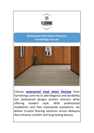 Waterproof Vinyl Sheet Flooring | Furnishings.com.my