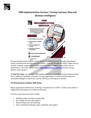CRM Implementation Services: Building Smarter Customer Relationships for Busines