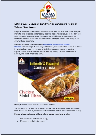 Eating Well Between Landmarks: Bangkok’s Popular Tables Near Icons