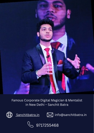 Famous Corporate Digital Magician & Mentalist in New Delhi – Sanchit Batra