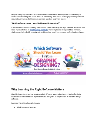 Which Software Should You Learn First in Graphic Designing_ – Best Graphic Design Institute in Indore