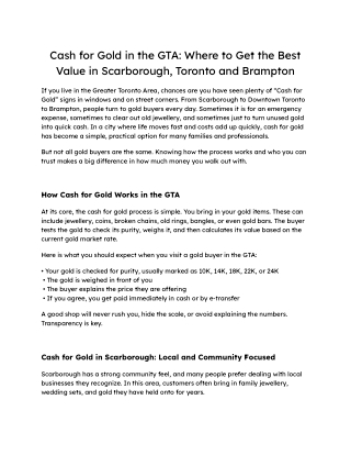 Cash for Gold in the GTA_ Where to Get the Best Value in Scarborough, Toronto and Brampton