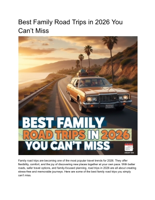 Best Family Road Trips in 2026 You Can’t Miss