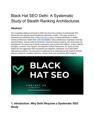 Black Hat SEO Delhi_ A Systematic Study of Stealth Ranking Architectures