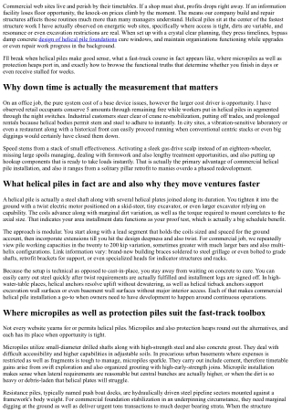 Fast-Track Development along with Helical Piles: Lessening Recovery Time for Bus